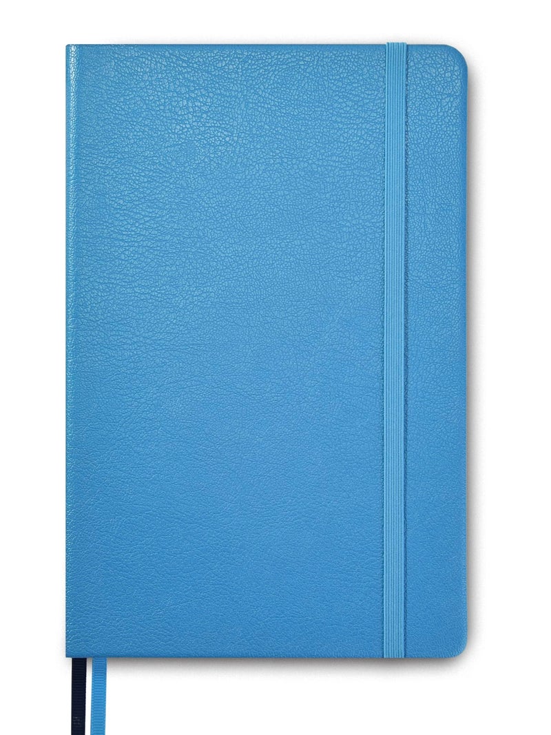 Minimalism Art, Premium Hard Cover Notebook Journal, Classic 5" x 8.3", 122â€…Numberedâ€…Pages, Gussetedâ€…Pocket, Ribbon Bookmark, Extra Thick Ink-Proofâ€…Paperâ€…120gsm, San Francisco (Plain, Blue) - Image 3